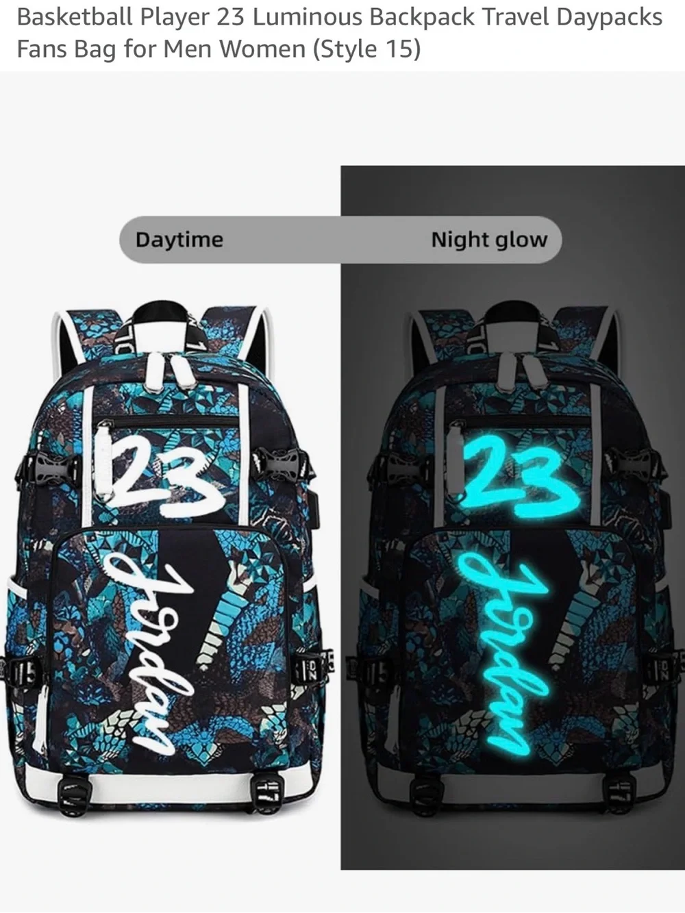 NWT - Luminous 23 Jordan Backpack for Men - Blue Black Glow